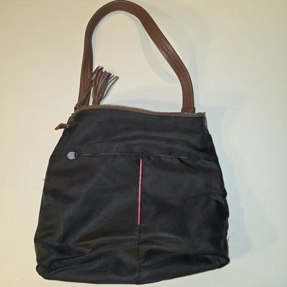 The Sak Collective Brown Leather Hobo Bucket Bag Purse - Picture 10 of 11